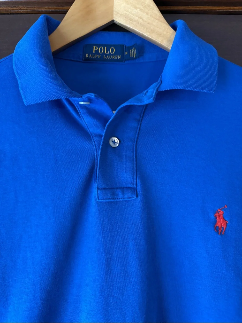 Ralph Lauren Men's Polo Shirt in Bright Blue with Red Pony
